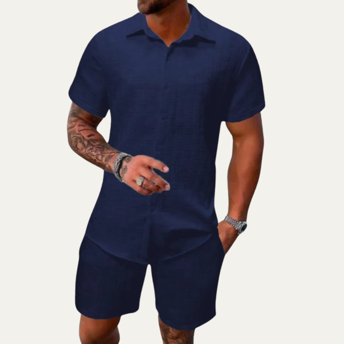 The Ortisei Men’s Casual Summer Outfit - Shirt & Shorts Co Ord Set