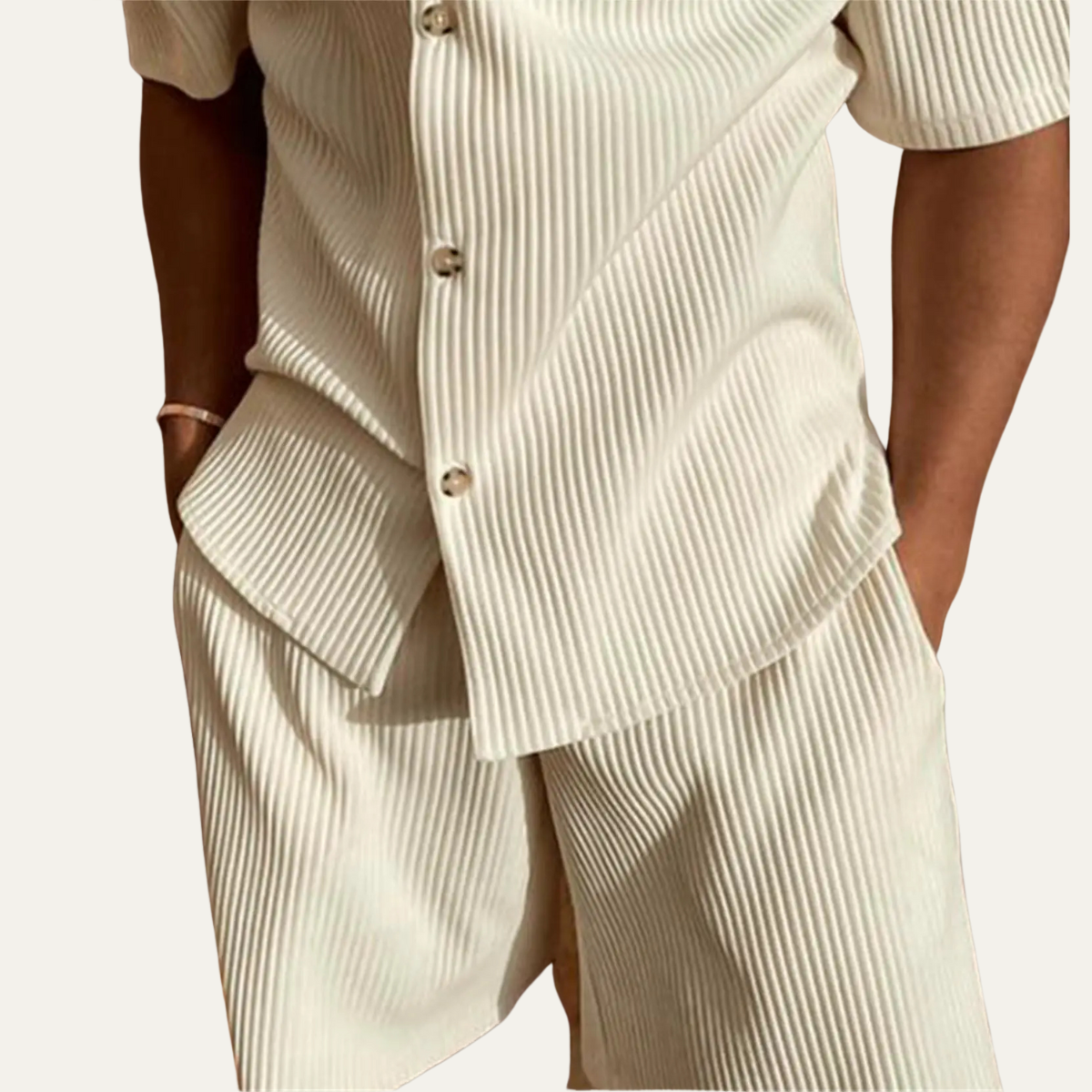 The Malvern Men’s Corduroy Short Sleeve Shirt & Shorts Set