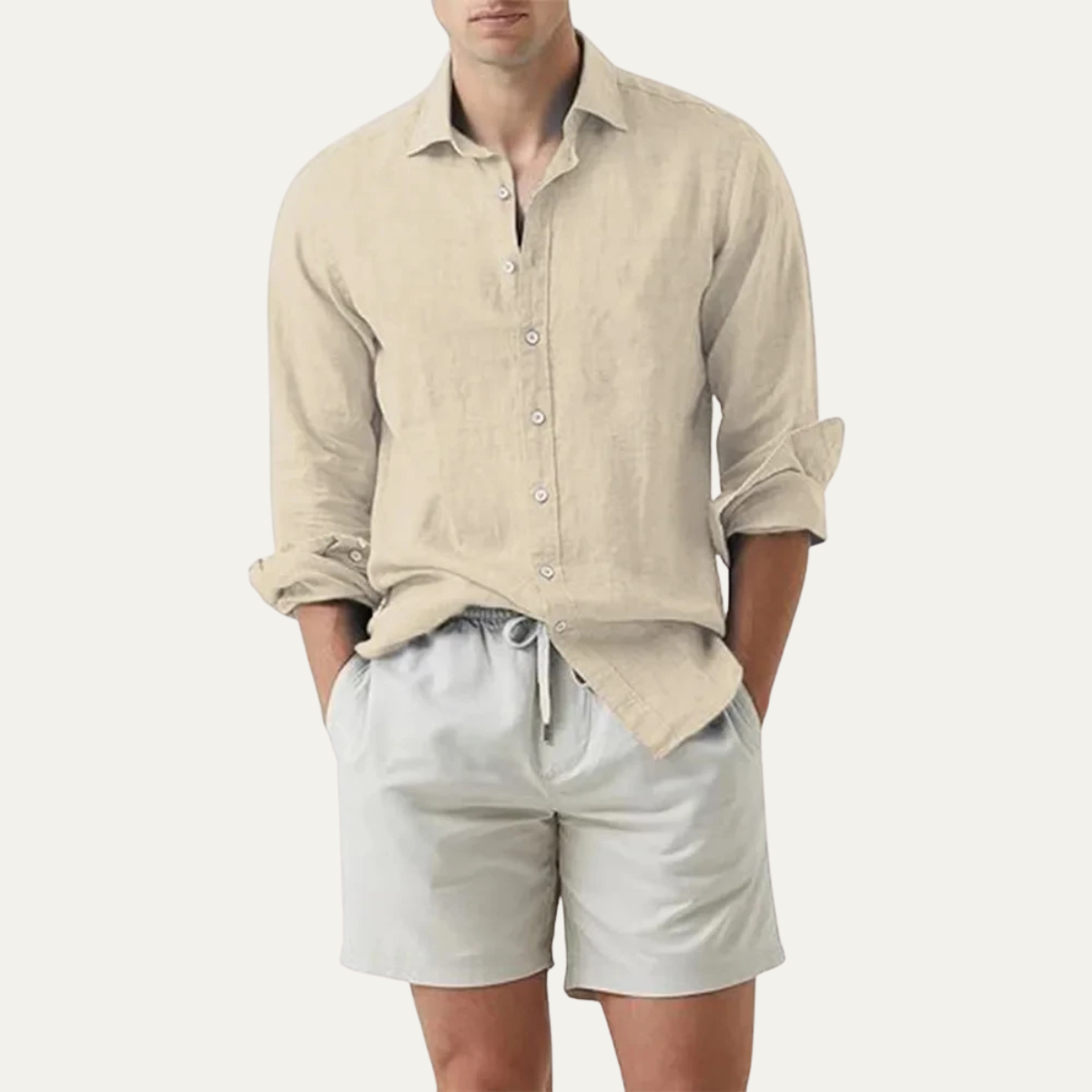 The Soriano Men’s Soft Lightweight Button-Up Linen Shirt