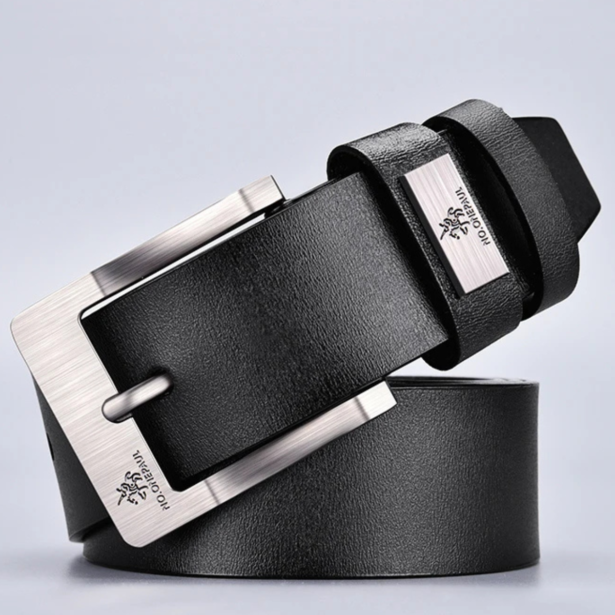 Men’s Leather Belt with Metal Pin Buckle