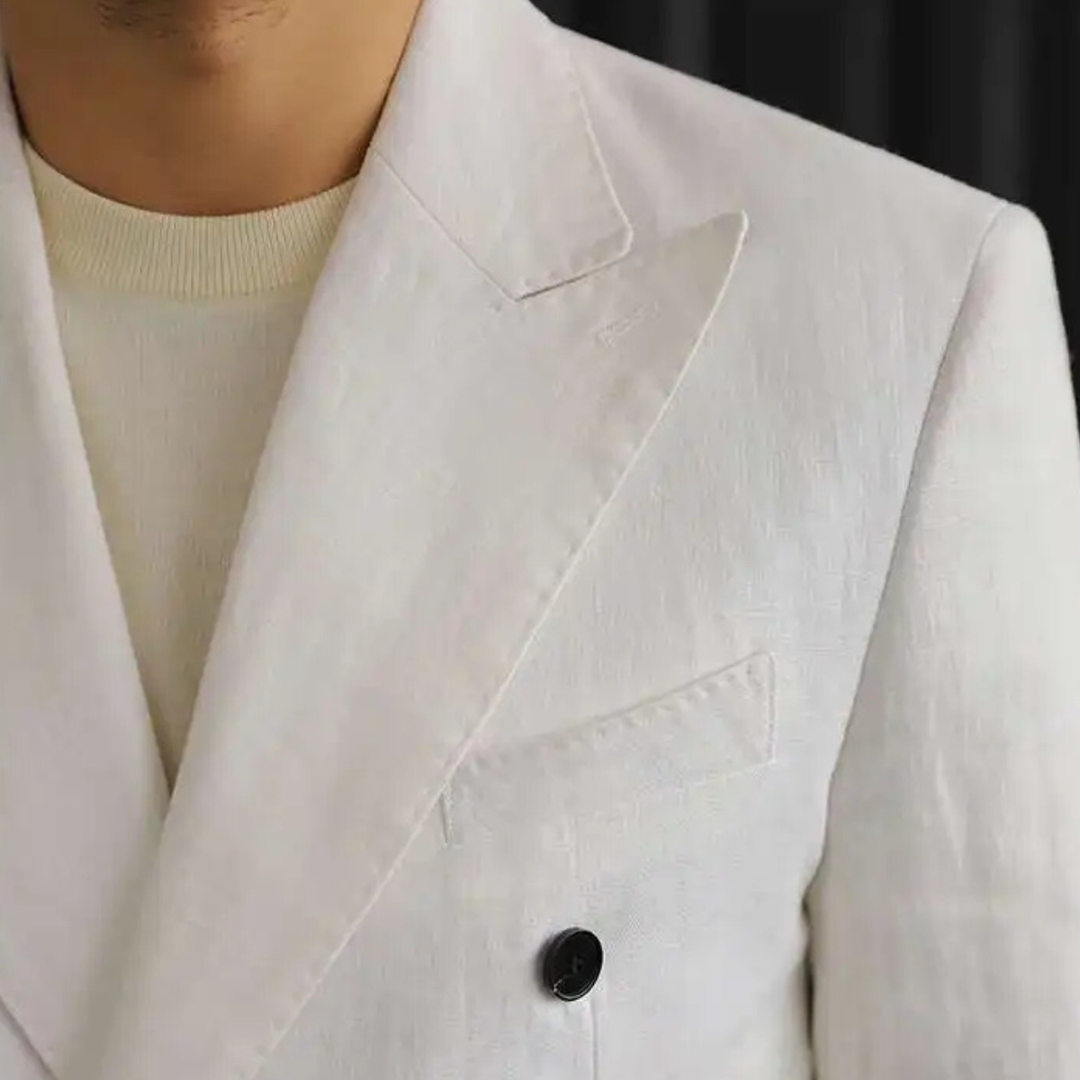 The Castelmola Men’s Elegant Double Breasted Linen Blazer