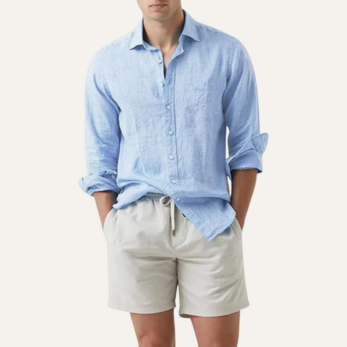 The Soriano Men’s Soft Lightweight Button-Up Linen Shirt