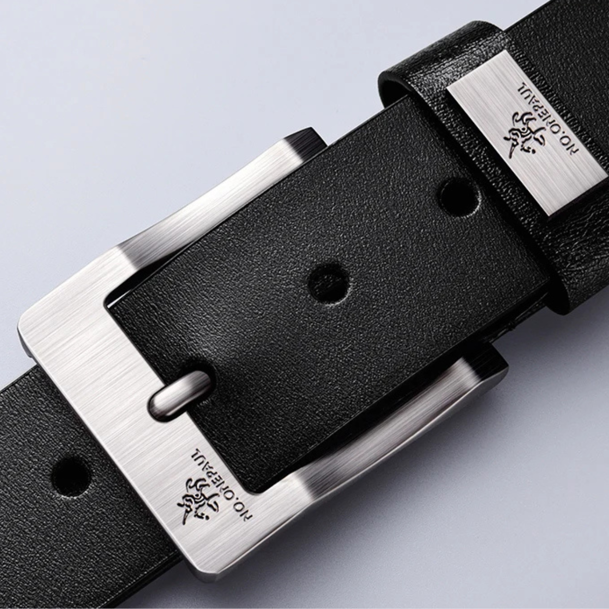Men’s Leather Belt with Metal Pin Buckle