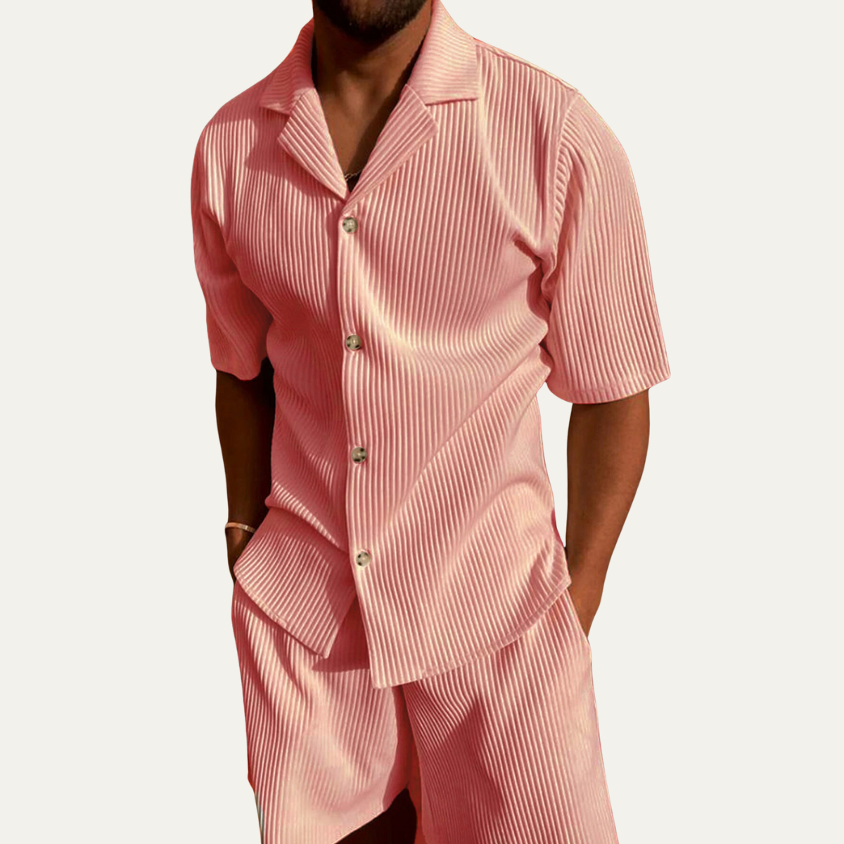 The Malvern Men’s Corduroy Short Sleeve Shirt & Shorts Set