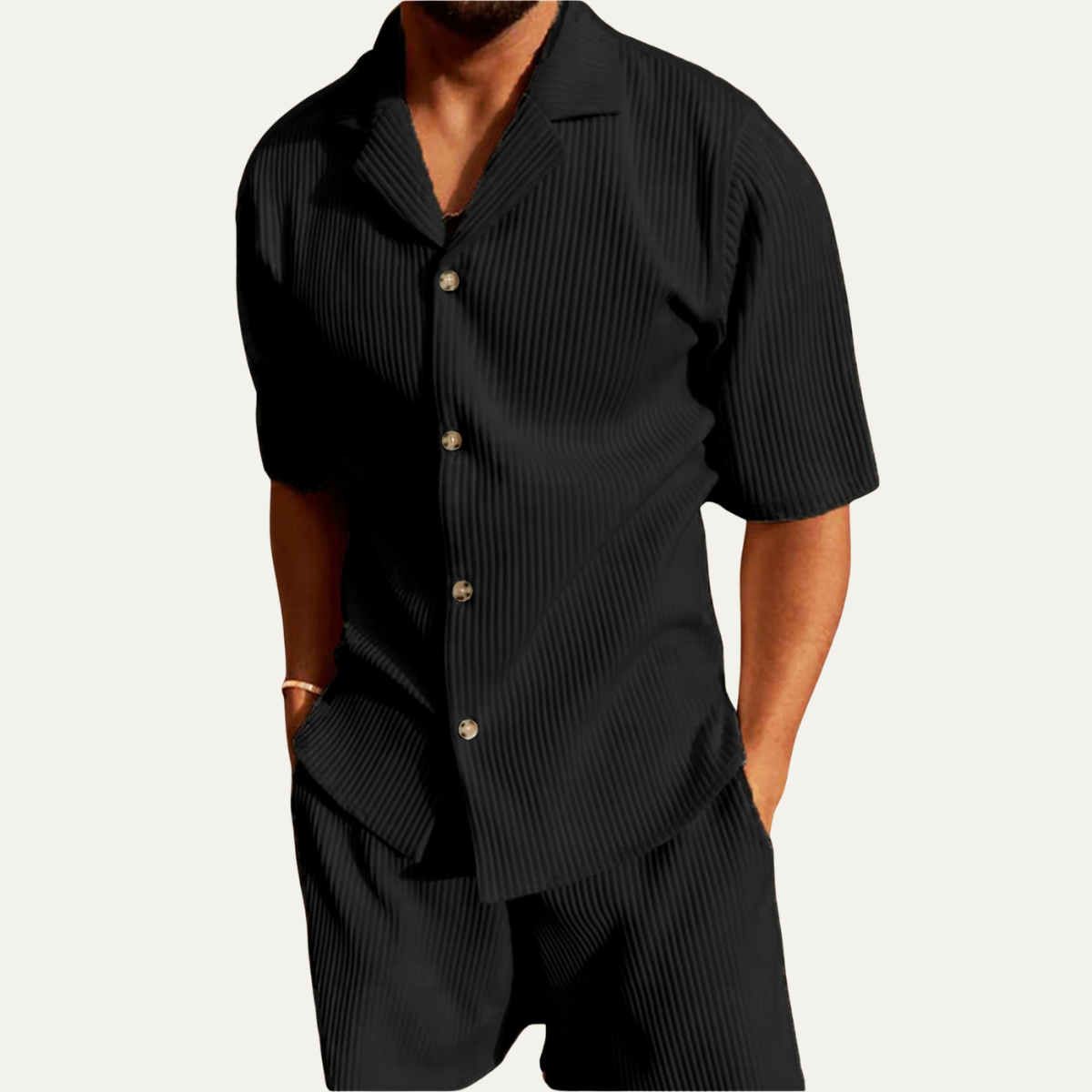 The Malvern Men’s Corduroy Short Sleeve Shirt & Shorts Set
