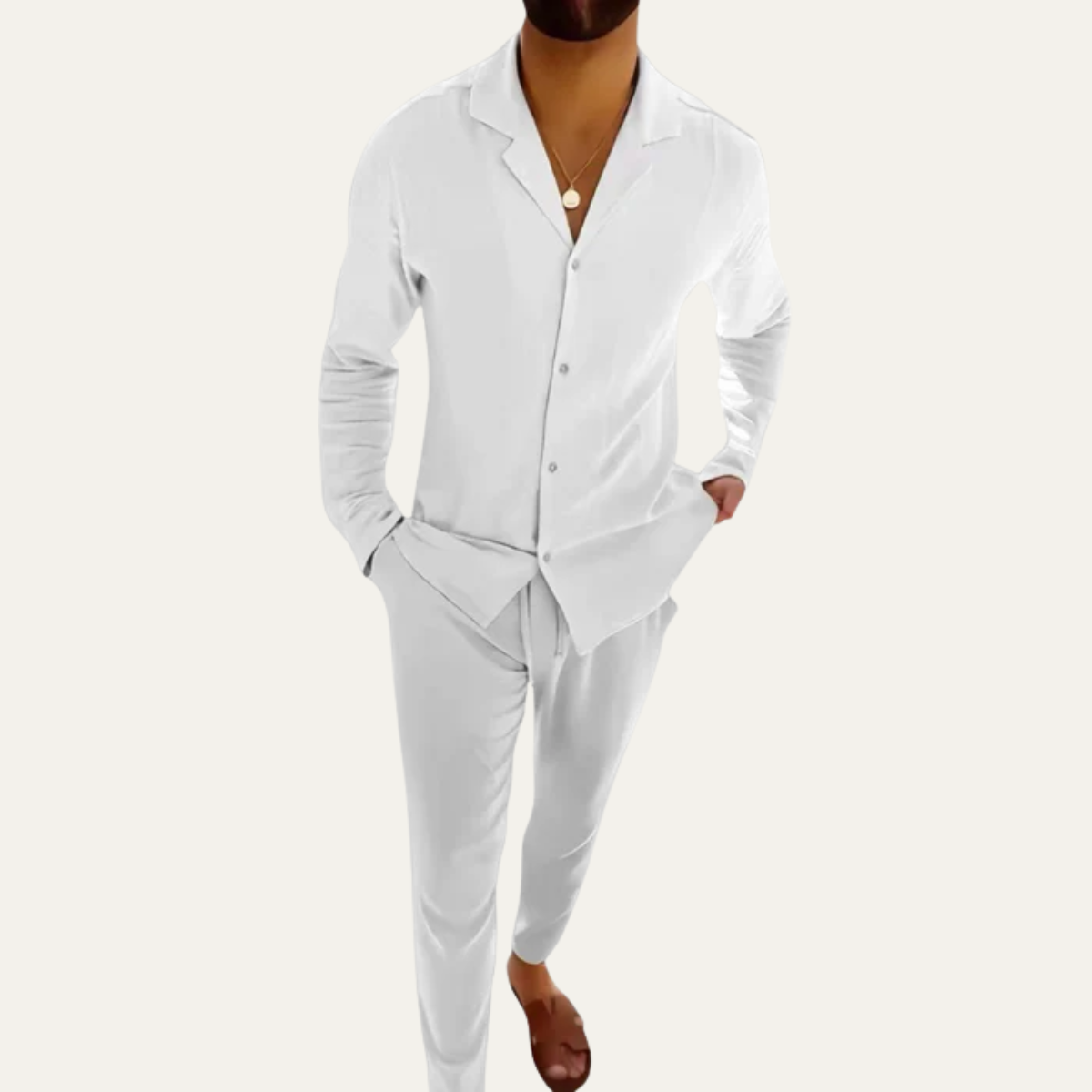 The Trento Men’s Smart Casual Outfit - Shirt & Trousers Co Ord Set