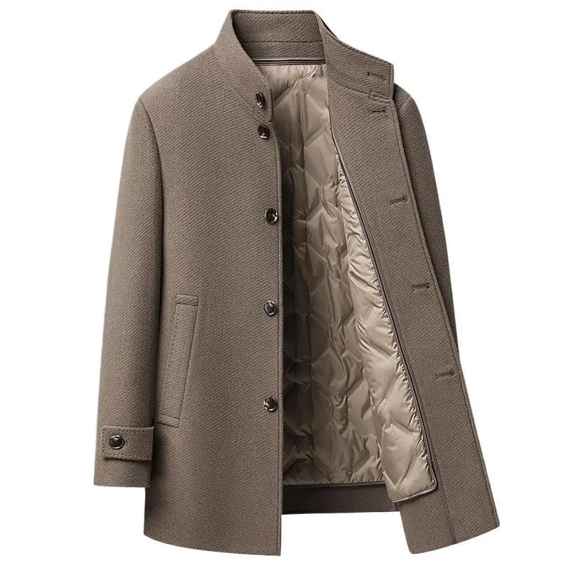The Presteigne Men's Padded Wool Blend Overcoat
