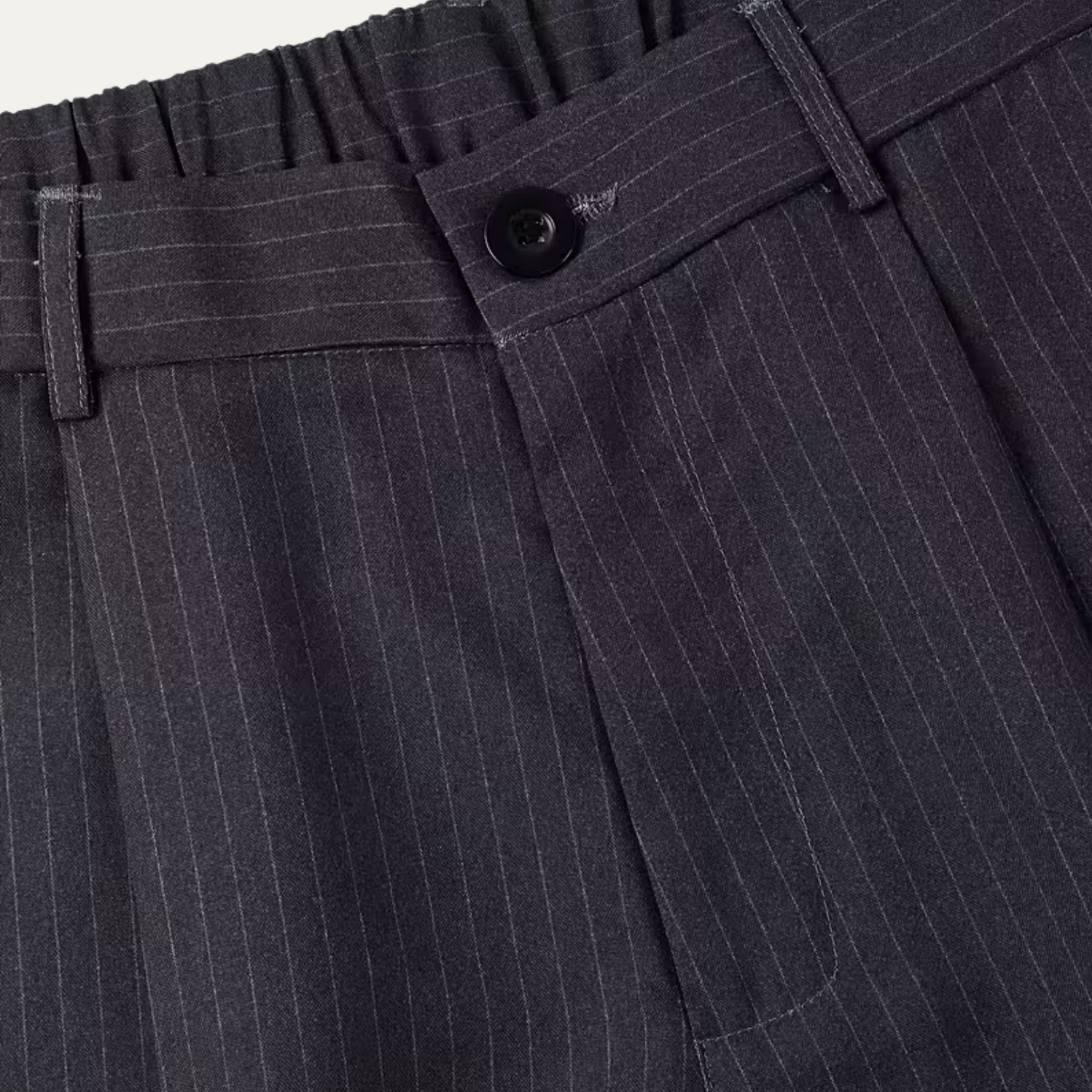 The Glenelg Men’s Wide Leg Tailored Pinstripe Dress Trousers with Adjustable Waist