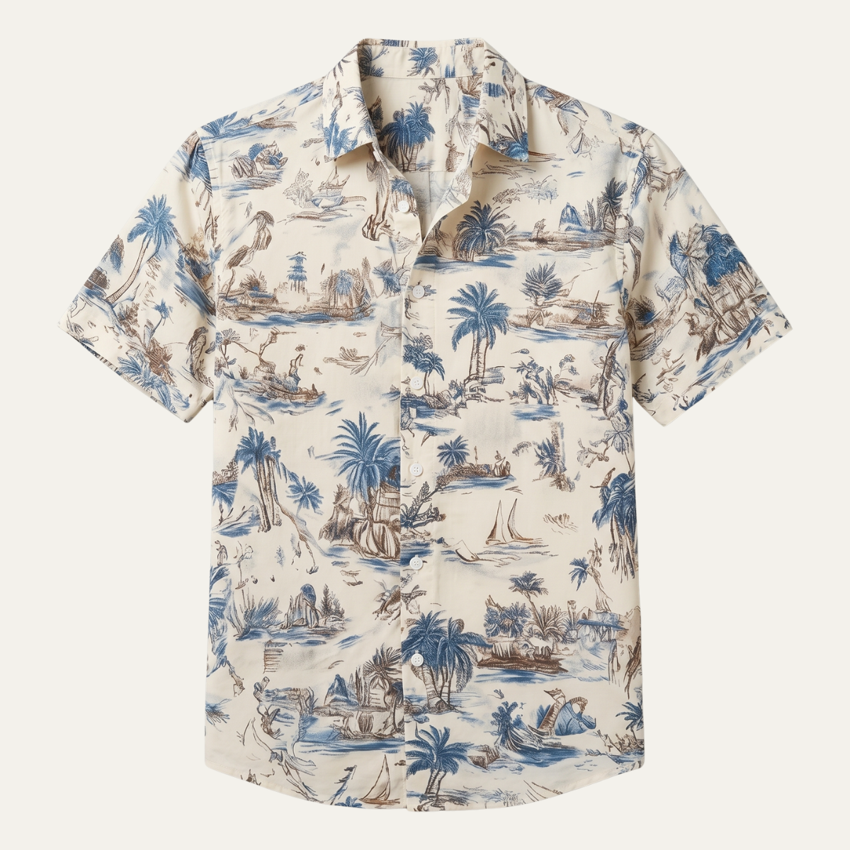 The Cotswolds Men’s Palm Tree Print Short Sleeve Shirt