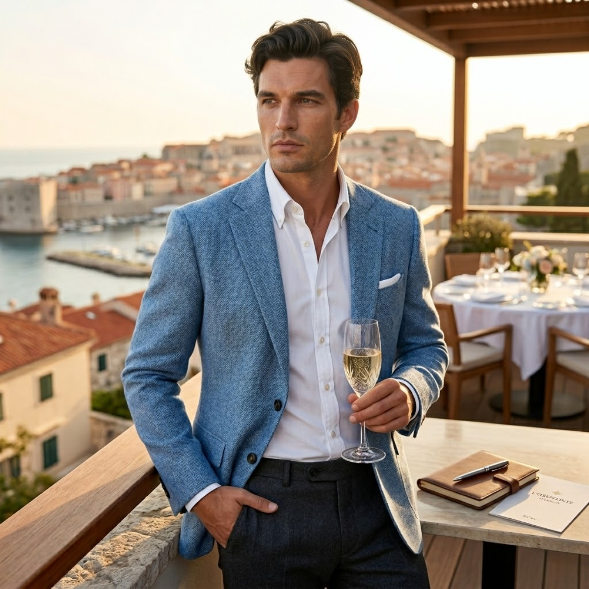 The Maddison Men’s Slim Fit Linen Blazer Jacket