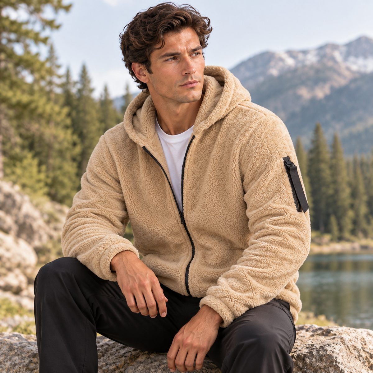 Brixton Men's Soft Velvet Fleece Hoodie Jacket