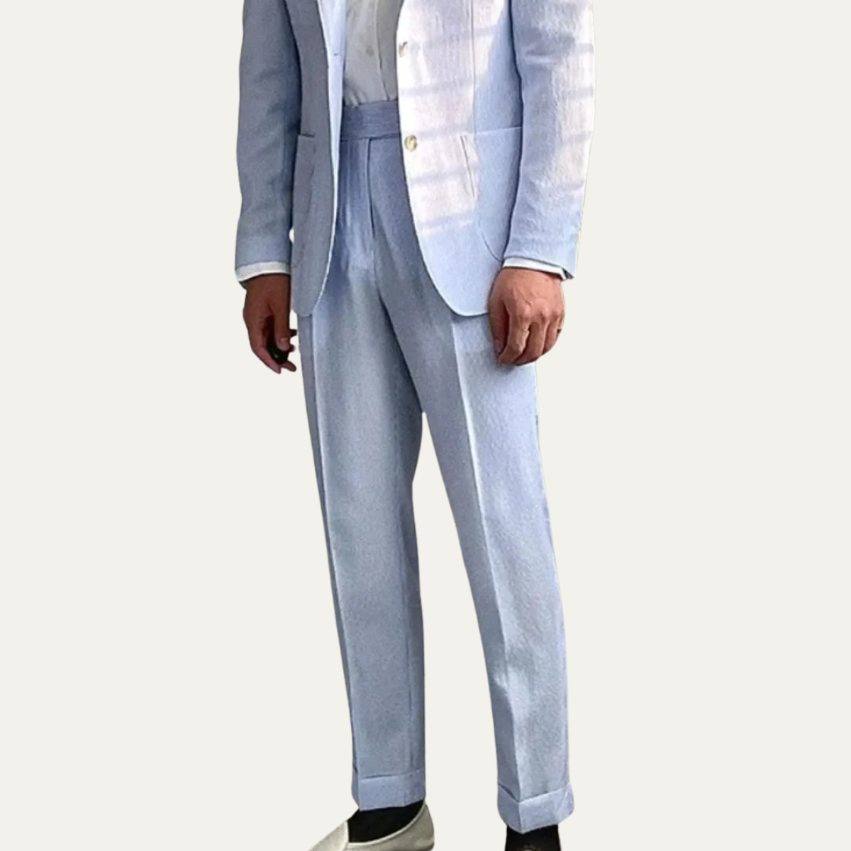 The San Quirico Men’s Relaxed Fit Light Blue Casual Blazer Suit