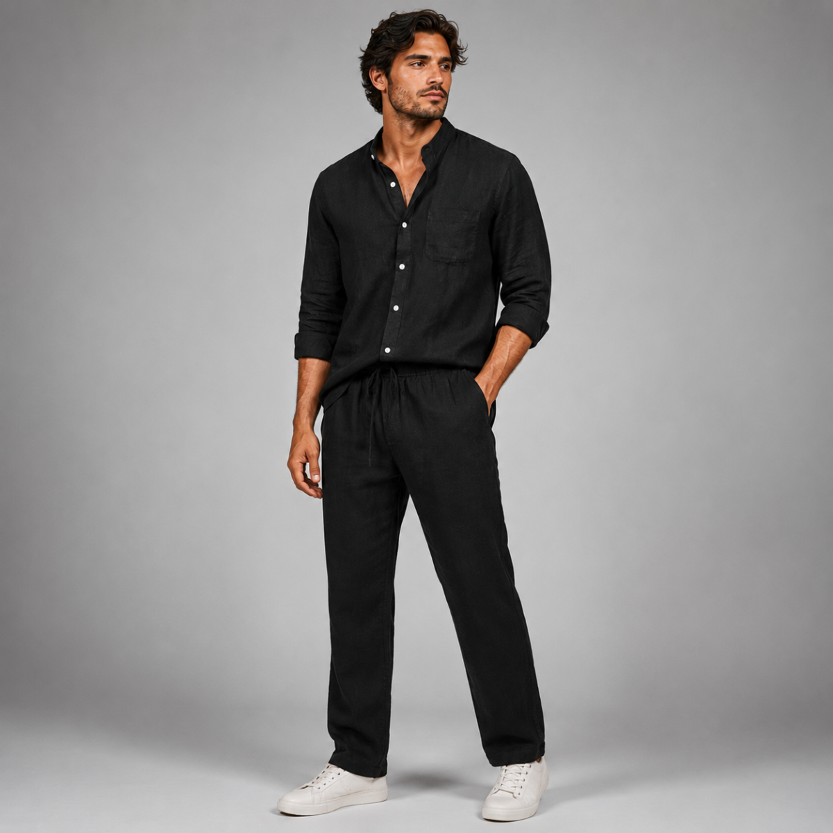 The Asolo Men’s Casual Shirt and Trousers Outfit – Summer Linen Set