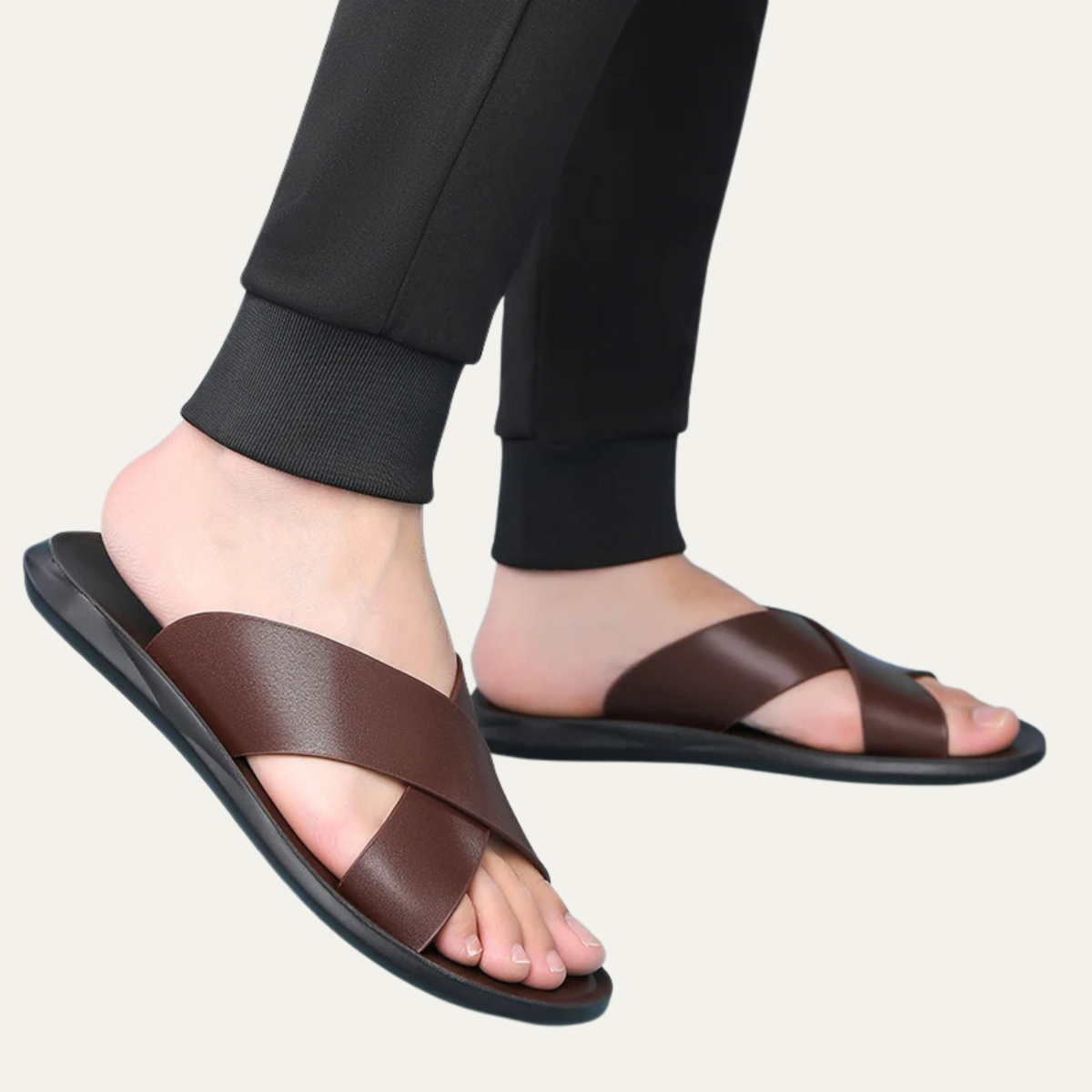 The Manchester Men’s Leather Slide Sandals