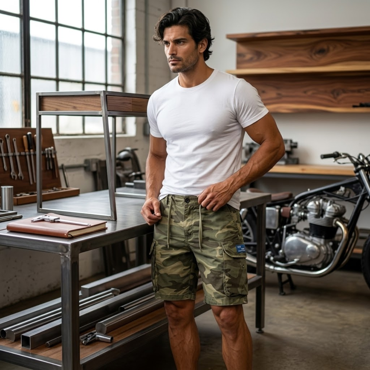 The Richmond Men’s Utility Cotton Cargo Shorts