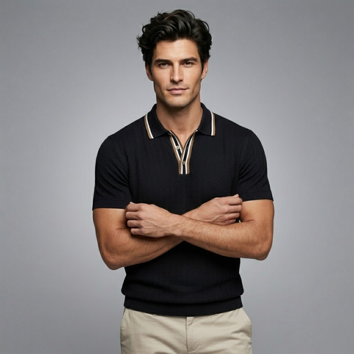 The Lorient Men’s Smart Casual  Knitted Polo Shirt