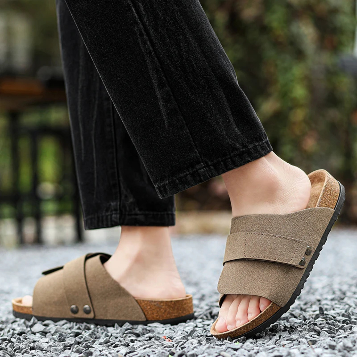 The Winchester Men’s Double Strap Slide Sandals