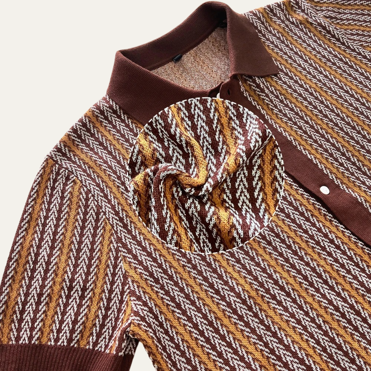 The Appiano Men’s Short Sleeve Striped Polo Shirt