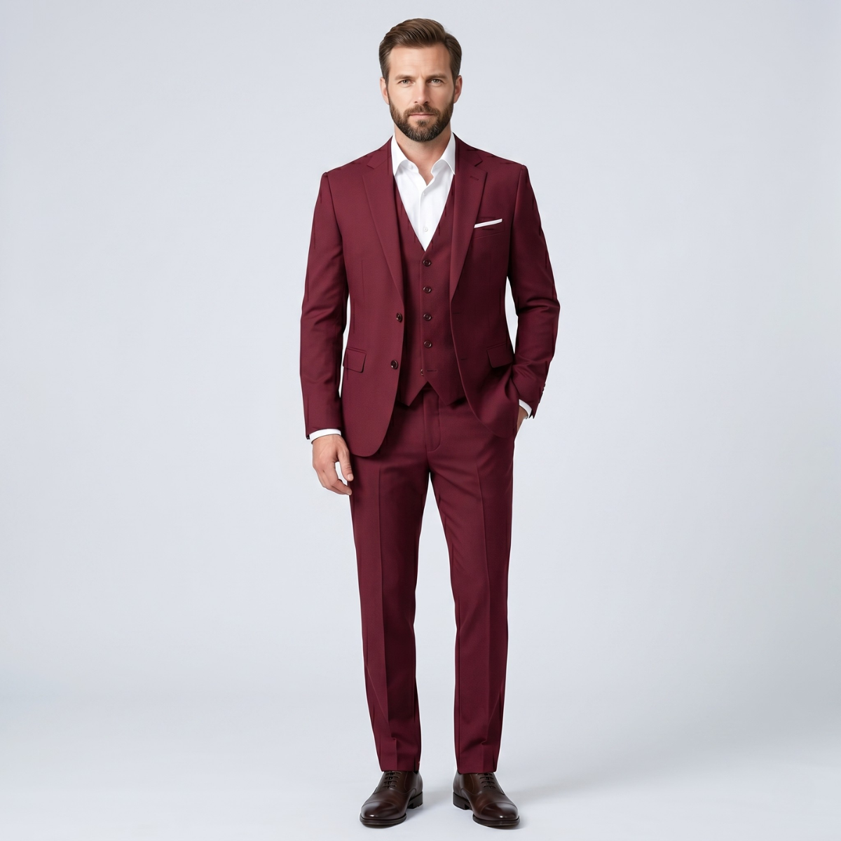 The Macerata Men’s 3 Piece Suit – Stylish Formal Wedding & Business Suit Set