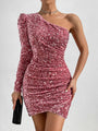 Women's Open Shoulder Backless Glitter Dress