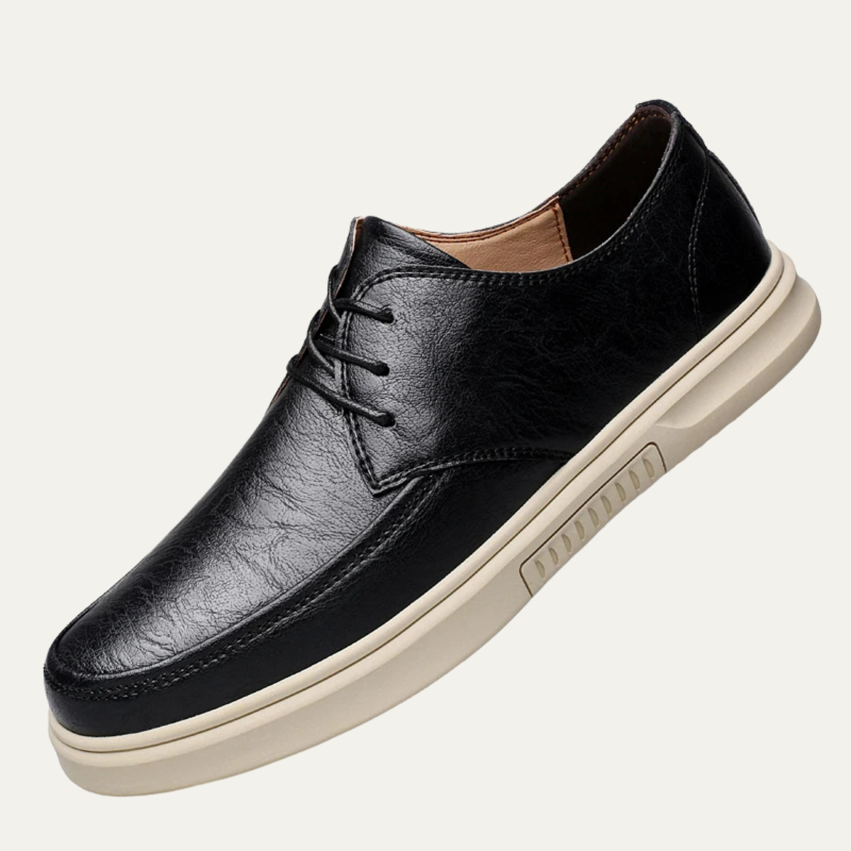 The Alderwood Men’s Comfortable Leather Look Lace Up Trainers