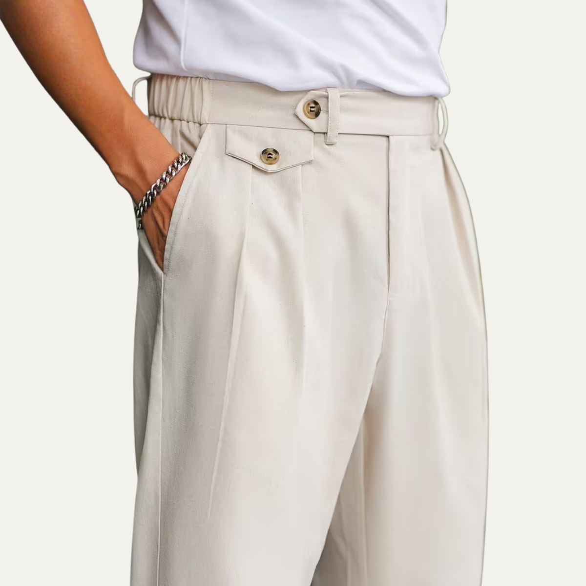 The Sunshine Coast Men’s Double Pleat Tailored Suit Smart Dress Trousers