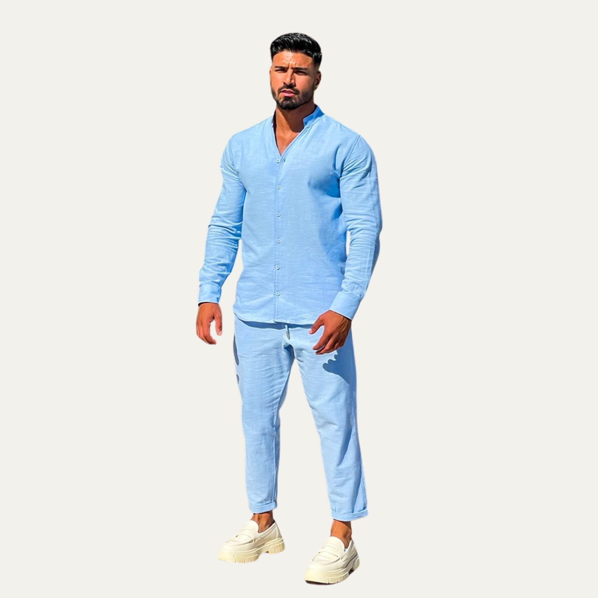 The Barolo Men’s Linen Shirt and Trousers Set – Trendy Two Piece Outfit