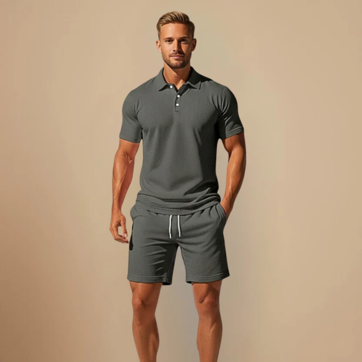 The Fossano Men's Casual Polo and Shorts Set
