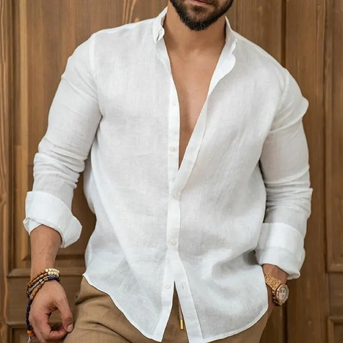 The Ragusa Men’s Casual Button Up Linen Summer Shirt