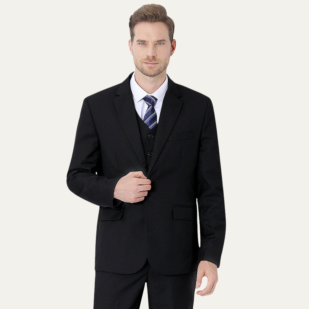 The Milazzo Men’s Navy Blue Single Breasted Blazer Jacket