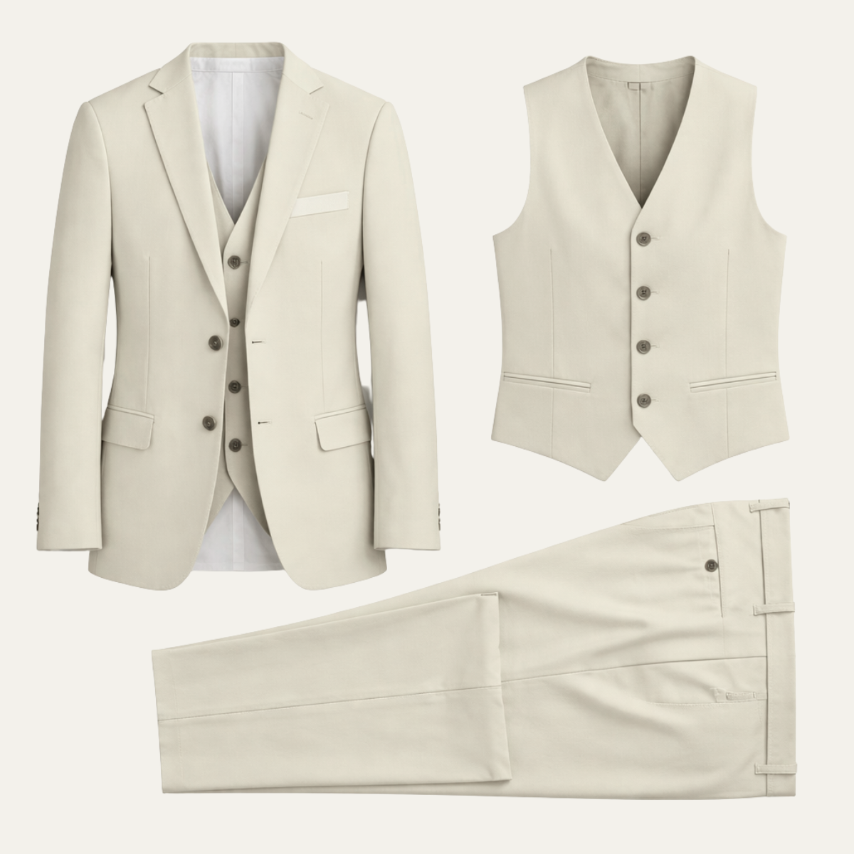 The Pesaro Men’s 3 Piece Suit – Slim Fit Formal Wedding & Business Suit Set