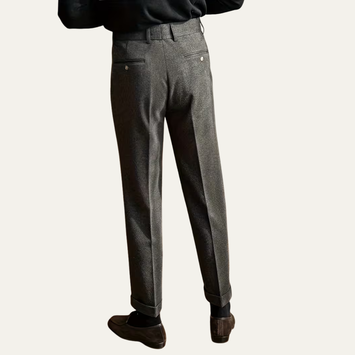 The Gold Coast Men’s High Waisted Pleated Straight Leg Dress Trousers