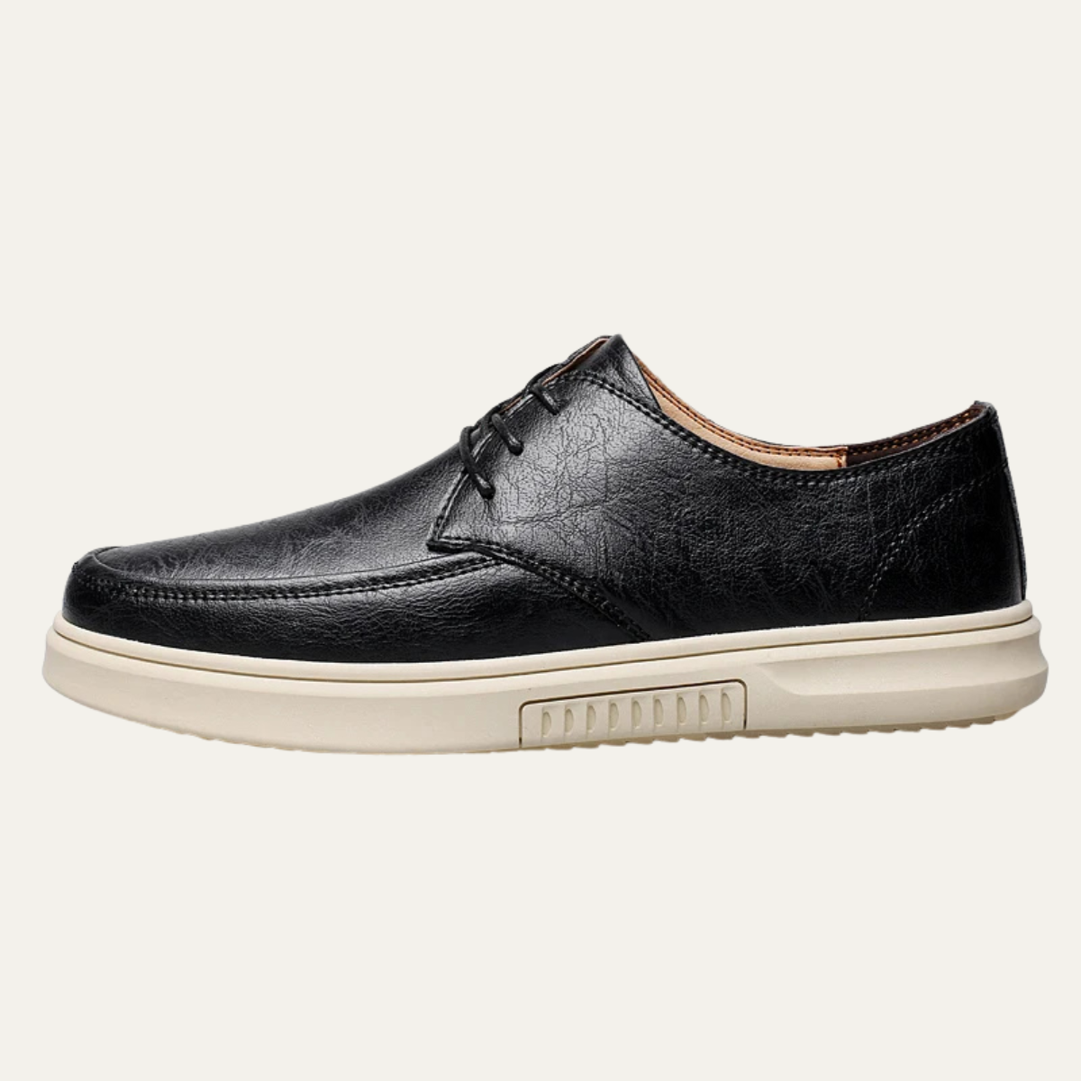 The Alderwood Men’s Comfortable Leather Look Lace Up Trainers