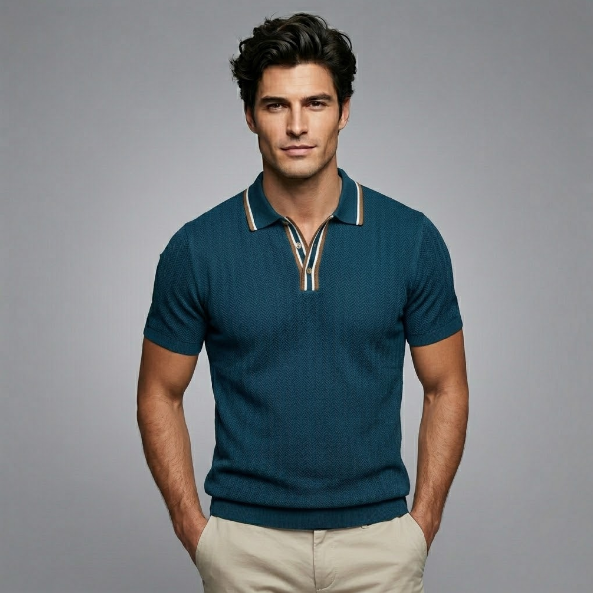 The Lorient Men’s Smart Casual  Knitted Polo Shirt