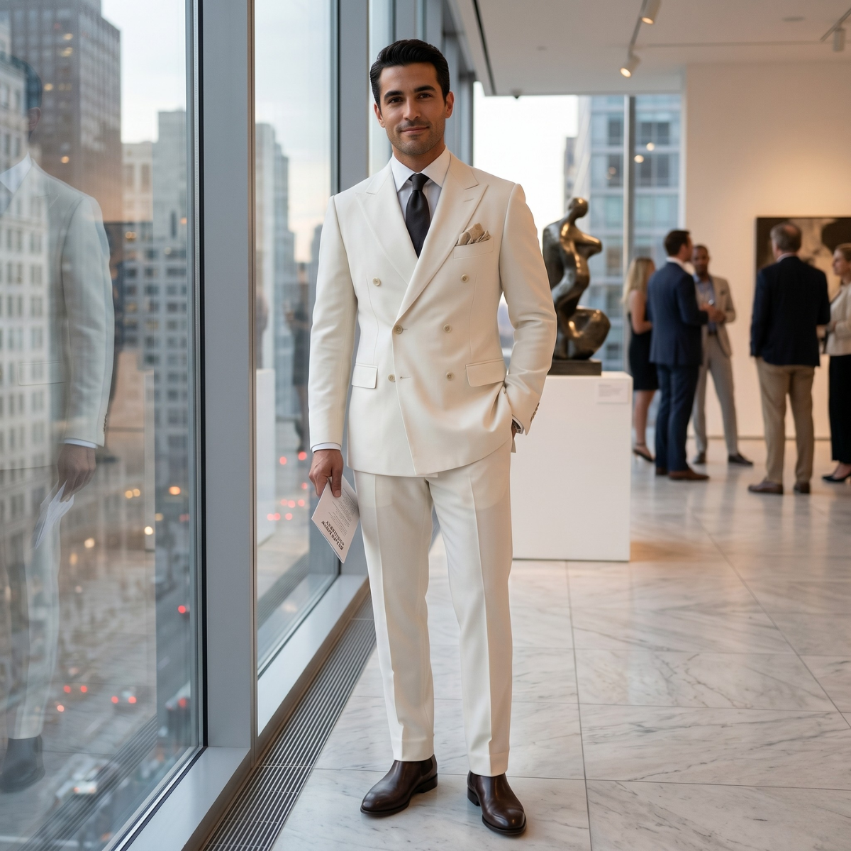 The Merano Men’s Double Breasted Suit – Elegant Formal Jacket and Trousers Set