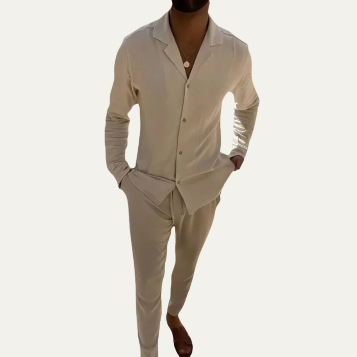 The Trento Men’s Smart Casual Outfit - Shirt & Trousers Co Ord Set