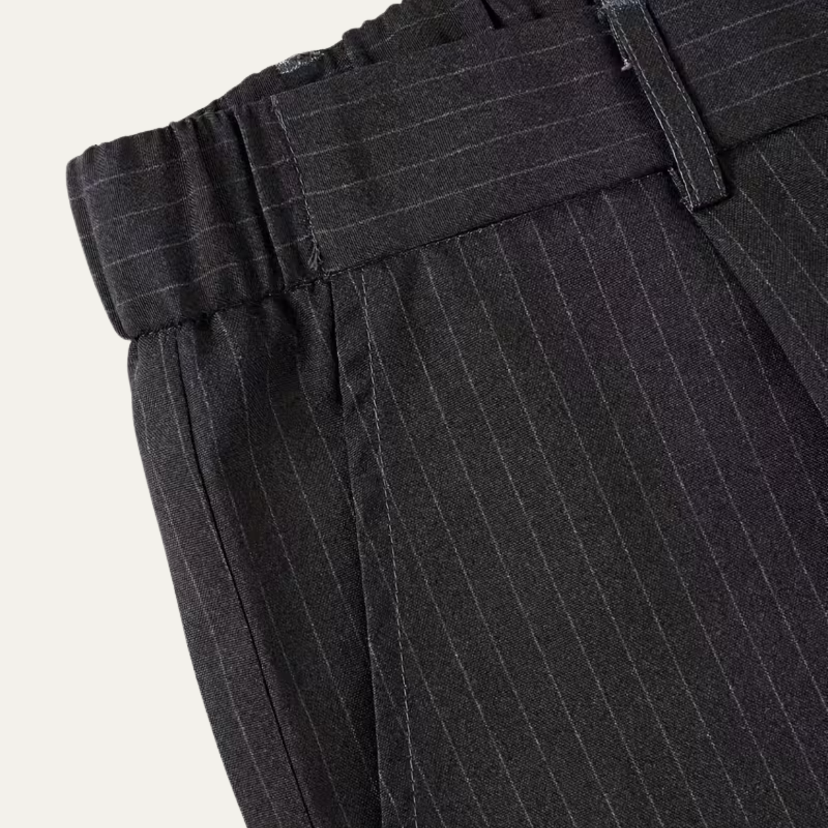 The Glenelg Men’s Wide Leg Tailored Pinstripe Dress Trousers with Adjustable Waist