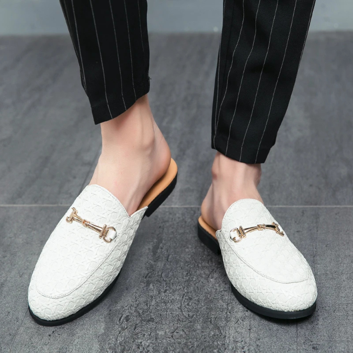 The Cernobbio Men’s Slip On Casual Leather Mule Loafers