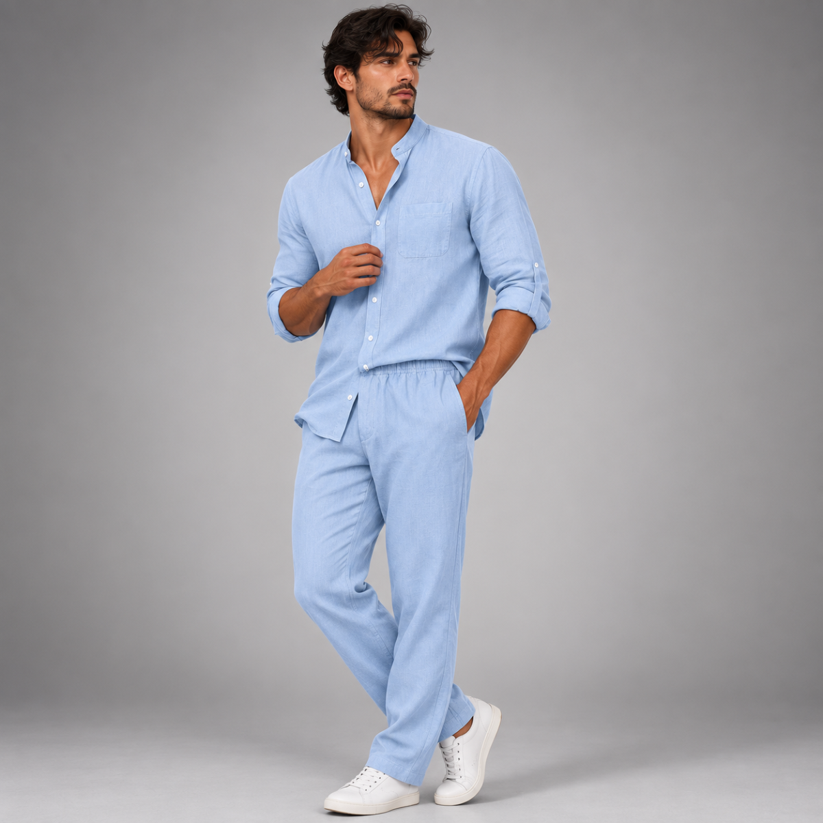 The Asolo Men’s Casual Shirt and Trousers Outfit – Summer Linen Set