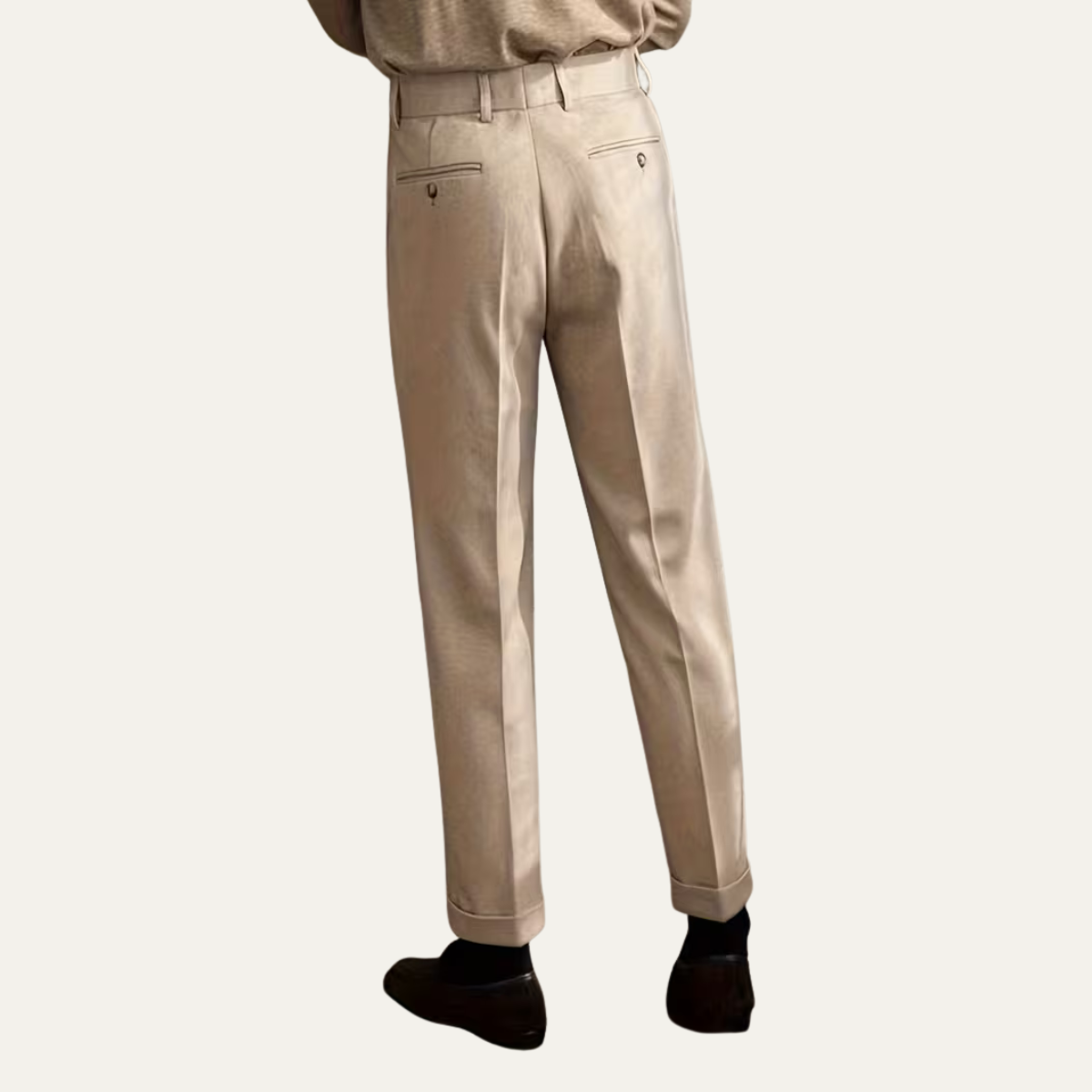 The Perth Men’s Slim Fit High Waisted Straight Leg Dress Trousers