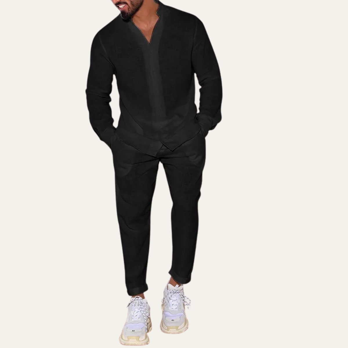The Trento Men’s Linen Shirt and Trousers Set – Casual Two Piece Outfit