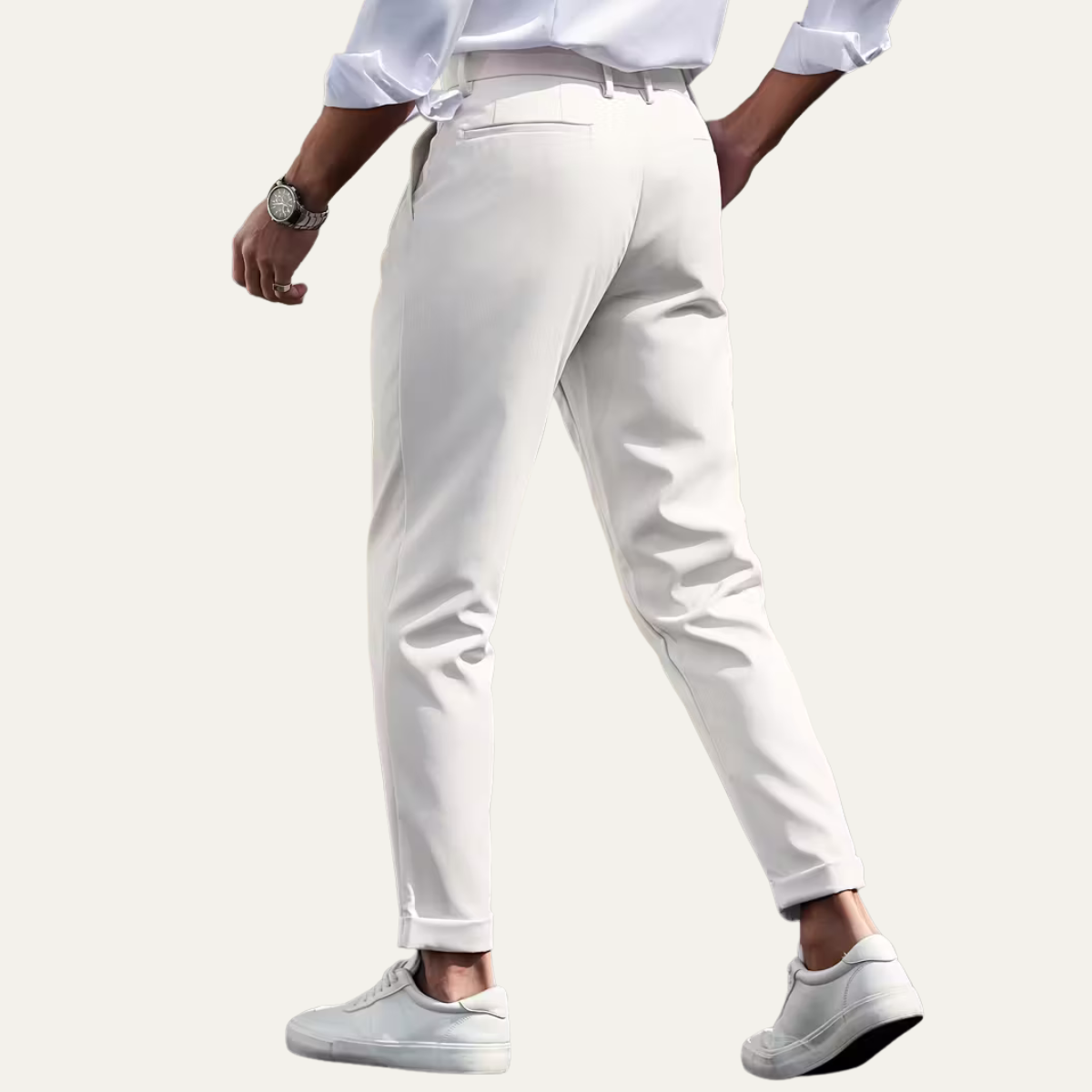 The Burleigh Men’s Tailored Slim Fit Pleated Casual Dress Trousers