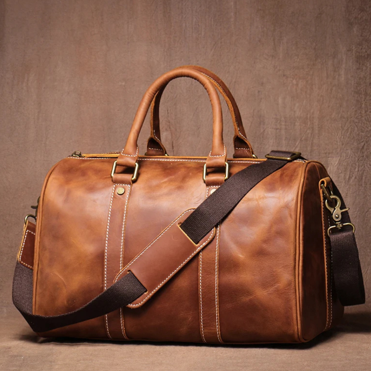Men’s Vintage Carry On Genuine Leather Travel Duffle Bag