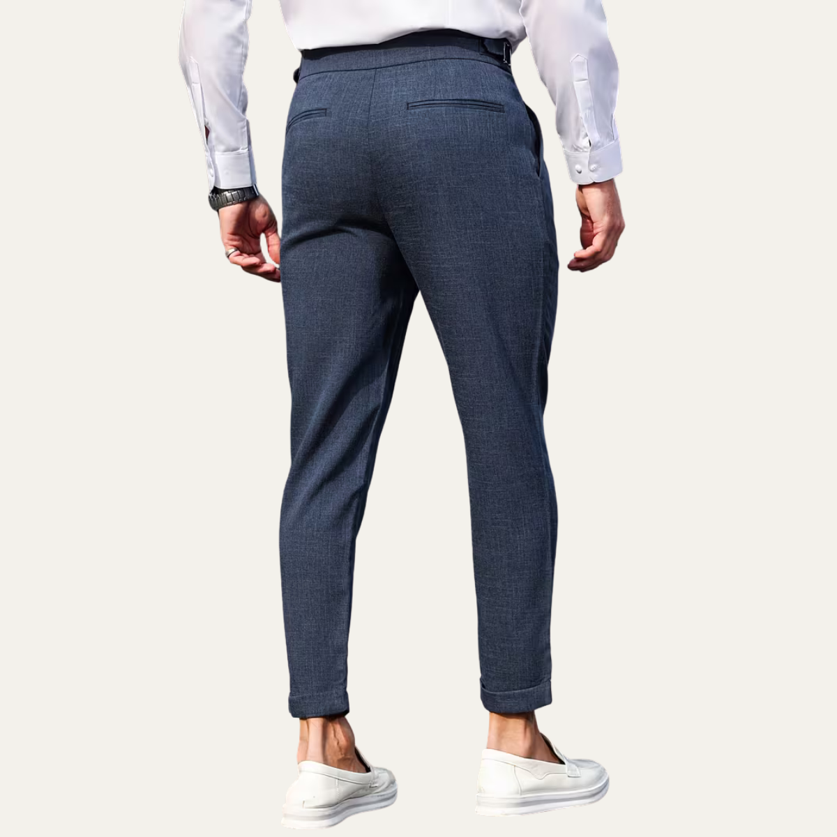 The Hobart Men’s Tailored High Waisted Pleated Dress Trousers