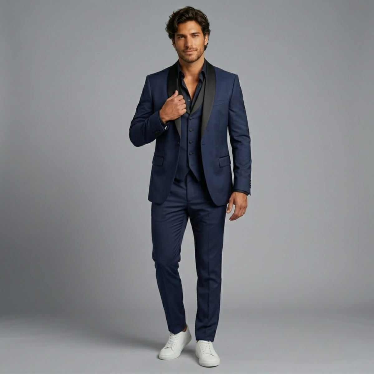 The Alba Men’s Classic 3 Piece Suit Set – Blazer Gilet and Trousers Formal Suit
