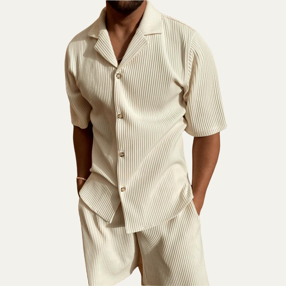 The Chamonix Men’s Trendy Summer Short Sleeve Shirt & Shorts Set