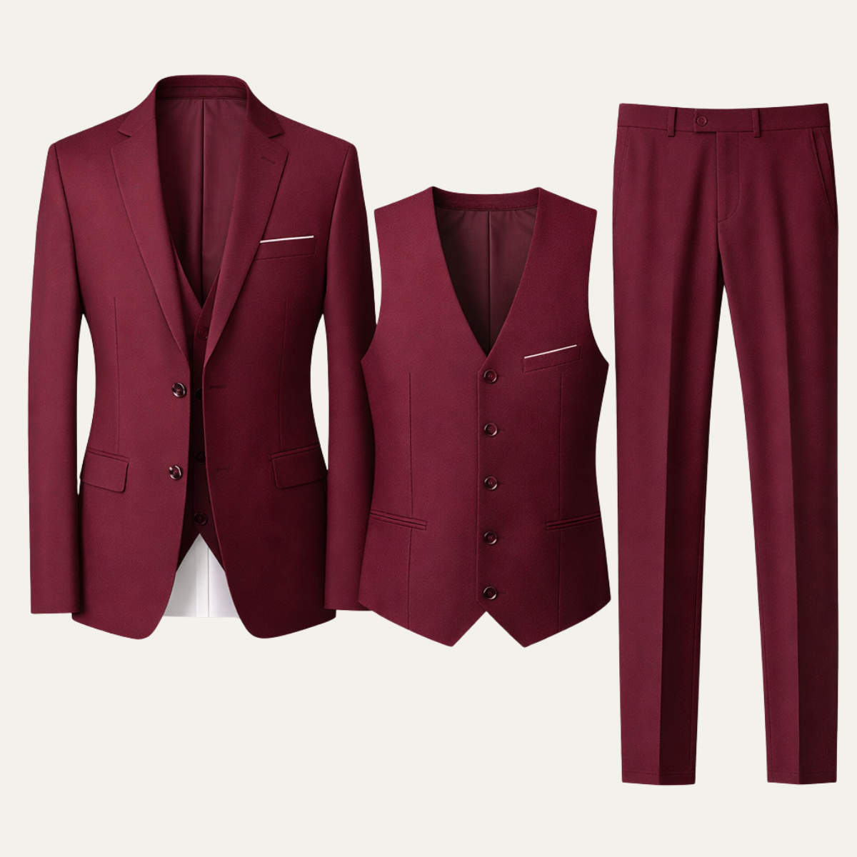 The Macerata Men’s 3 Piece Suit – Stylish Formal Wedding & Business Suit Set