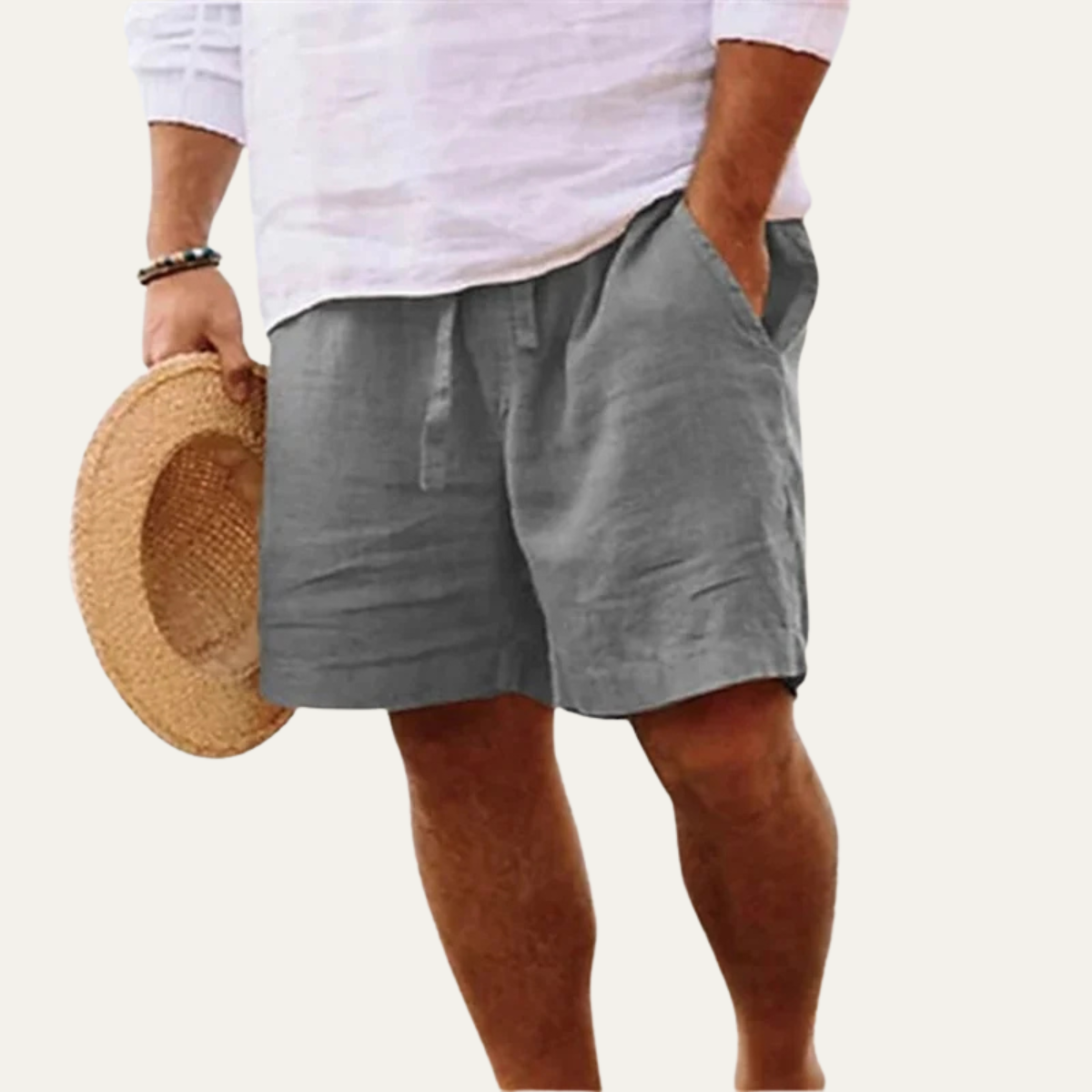 The Hever Men’s Cotton Linen Drawstring Shorts