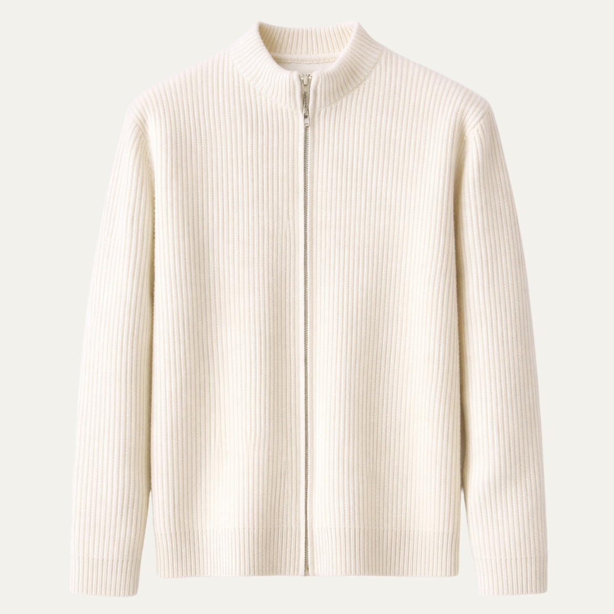 Men's Knitted Cardigan with Zipper