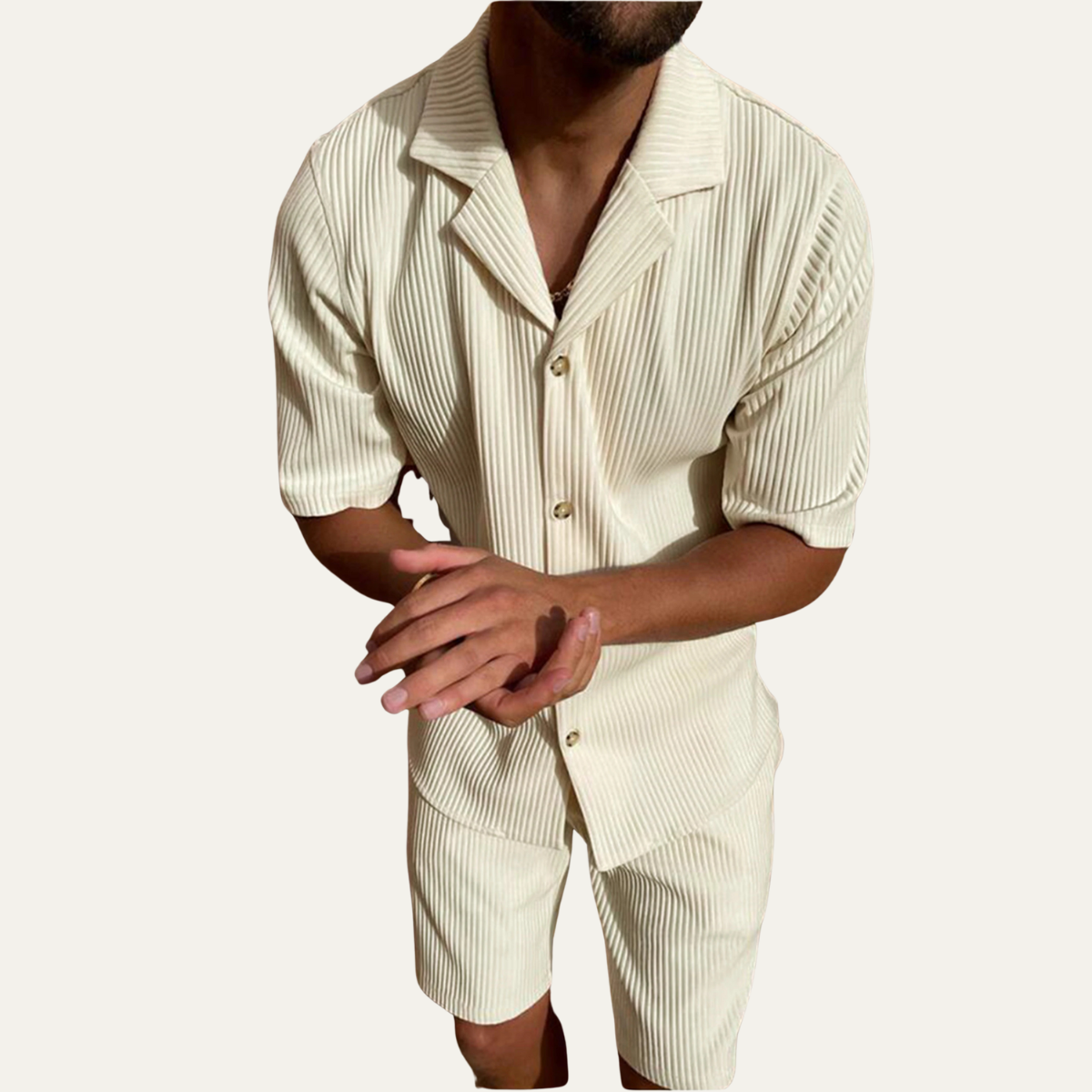 The Chamonix Men’s Trendy Summer Short Sleeve Shirt & Shorts Set